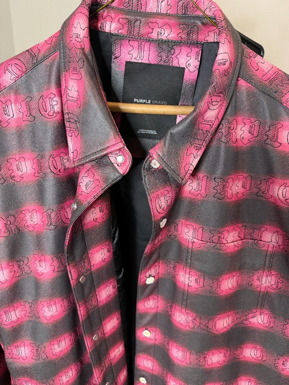 PURPLE Men's Gothic Shadow Leather Jacket